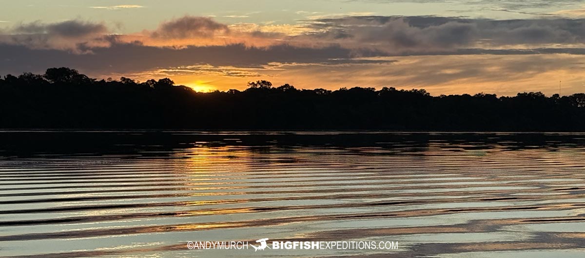 Sunrise over the Rio Negro.